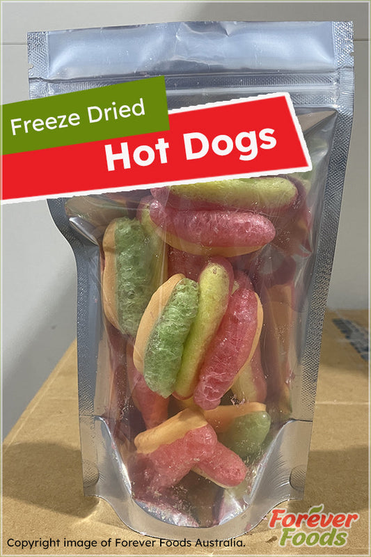 Box of 25 - Freeze Dried Hot Dogs (50g X 25 Pouches)