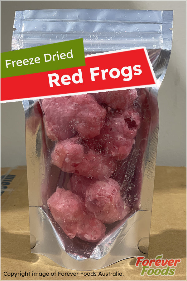 Box of 25 - Freeze Dried Red Frogs (25 Pouches of 50g)